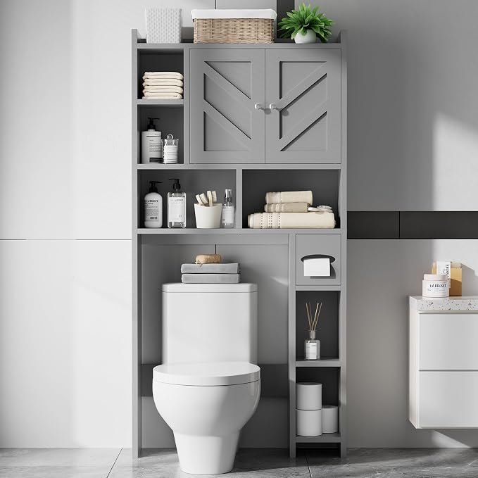 Over the Toilet Storage Cabinet, Freestanding Farmhouse Storage Cabinet Over - Image 3