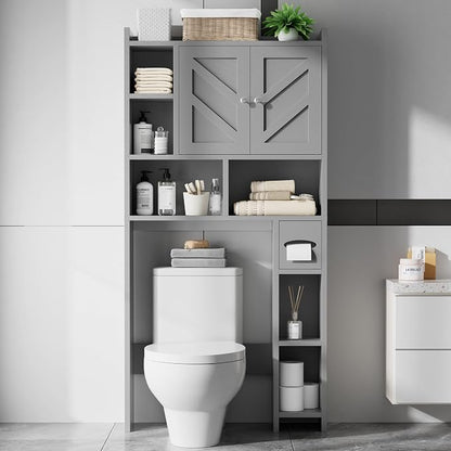 Over the Toilet Storage Cabinet, Freestanding Farmhouse Storage Cabinet Over - Image 3