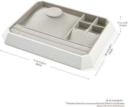PU Leather Multifunctional Jewelry Display Tray Stackable Jewelry Organizer Tray - Image 7