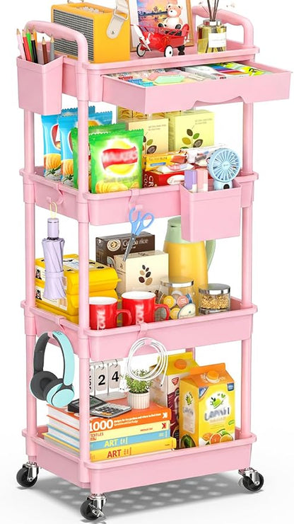 SUNALLY 4 Tier Rolling Utility Cart by SUNALLY