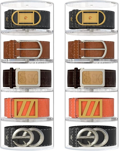 NIUBEE Belt Organizer, Acrylic 10 Layers Belt Case Storage Holder and Display by NIUBEE