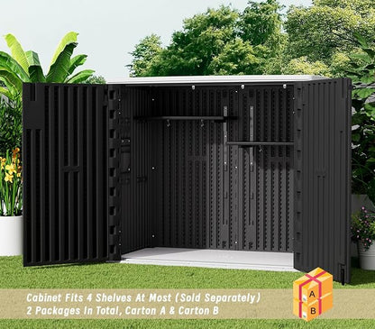 KINYING Outdoor Horizontal Storage Sheds, 37 Cu.ft Outdoor Storage Cabinet - Image 8