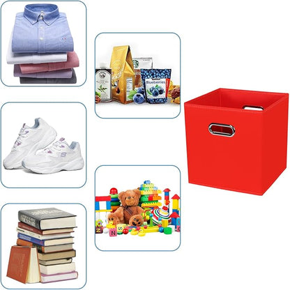Fabric Cubby Storage Bins, Cube Organizer Bin Foldable Storage Boxes - Image 3