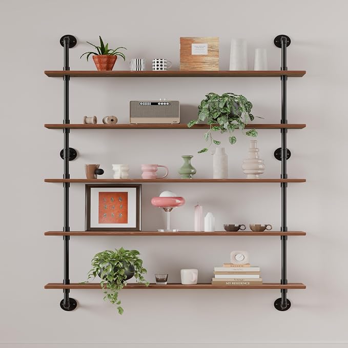 HDDFER Floating Shelves for Wall Living Room Shelves Bookshelf Industrial Pipe by industrialpipeshelving