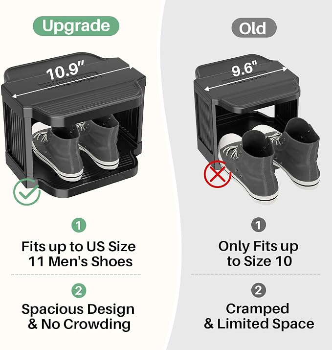 Kitstorack 8-Tier Vertical Plastic Shoe Rack, Freestanding Stackable Storage - Image 4