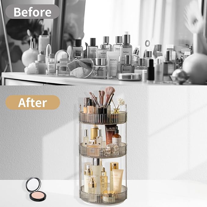 360 Rotating Makeup Organizer, 3 Tier Large Capacity Make Up Organizers and - Image 5