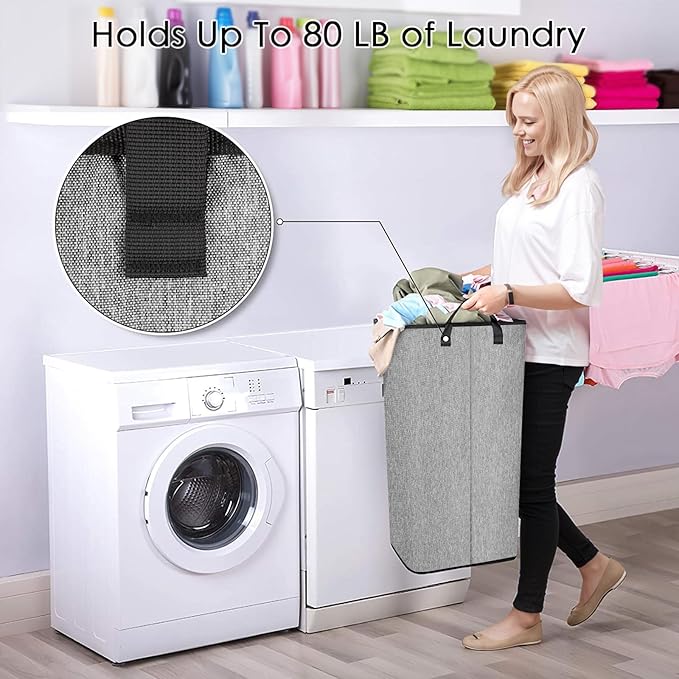 SNIGJAT Large Laundry Hamper, Tall Laundry Hamper - Image 3
