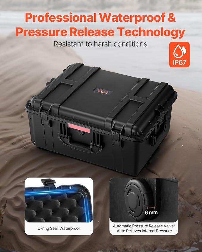 VEVOR Weatherproof Hard Case, Heavy Duty Protective Dry Box Case - Image 4
