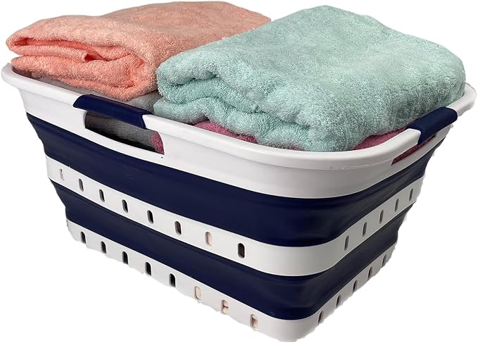 SAMMART 42L Collapsible Plastic Laundry Basket by SAMMART