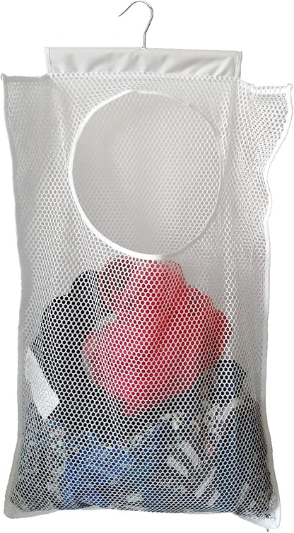 Hanging Mesh Laundry Hamper Large Dirty Clothes Bag | Can Be Used Behind The by SaveSpaceInEveryCorner