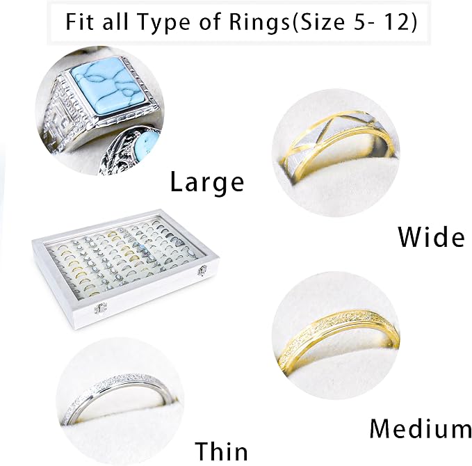 Frebeauty Ring Organizer Tray 100 Slots Ring Holder - Image 4