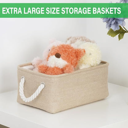 Bidtakay Small Storage Baskets for Shelves 3 Pack Fabric Storage Bins for - Image 4