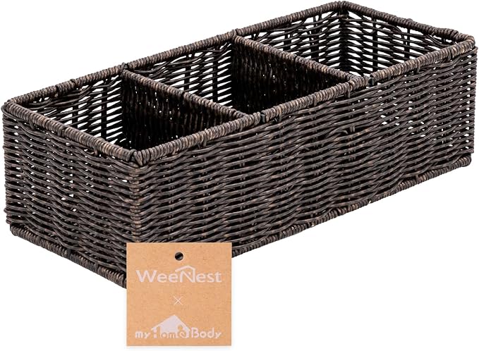 myHomeBody Wicker Basket With 3 Compartments, by myHomeBody