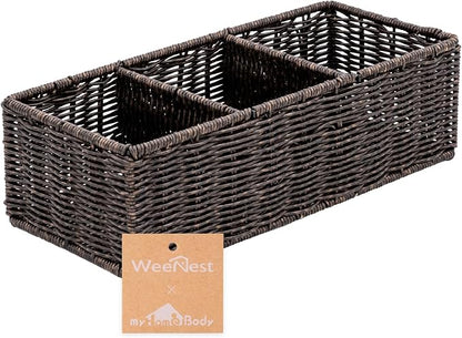 myHomeBody Wicker Basket With 3 Compartments, by myHomeBody