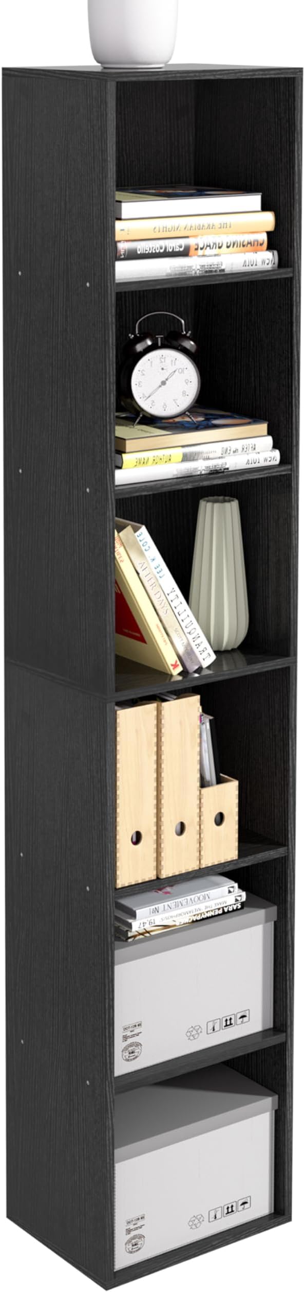 6-Tier Wooden Cube Storage Organizer, 62 Inch Tall Bookcase & Display Shelf by NewBeth