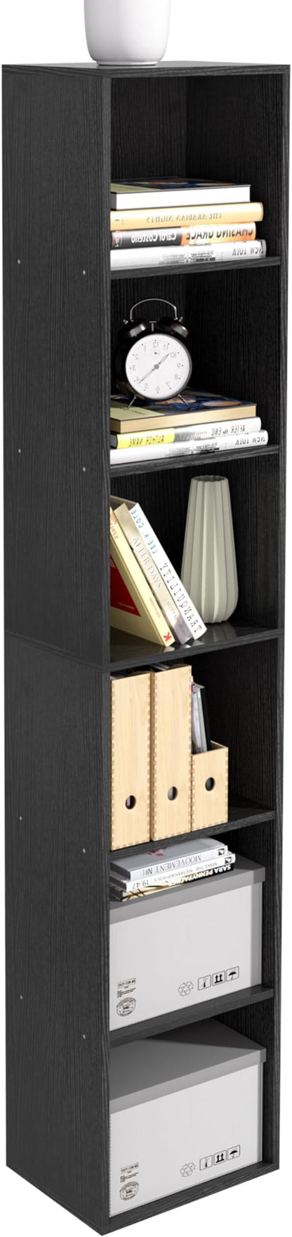 6-Tier Wooden Cube Storage Organizer, 62 Inch Tall Bookcase & Display Shelf by NewBeth