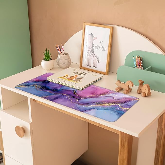 Purple Marble Ink Mouse Pad – Large Extended Desk Mat 31.5 x 11.8 in– Alcohol - Image 3