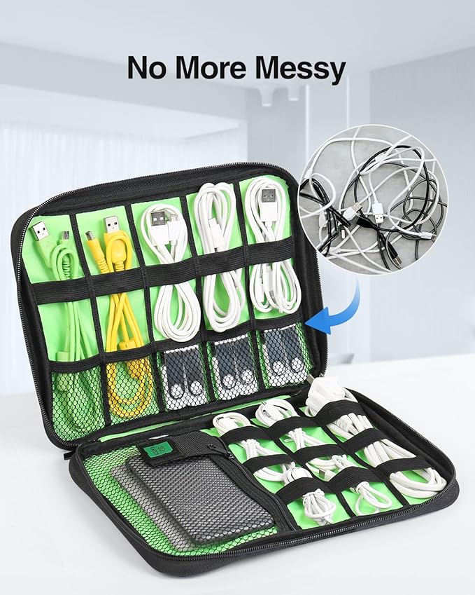 Luxtude Electronics Organizer Travel Case, Cable Organizer Bag, Portable Cord - Image 5