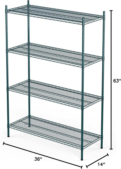 APLSS NSF 4-Tier Green-Epoxy Storage Shelves, Moist&Dry Environments, - Image 3