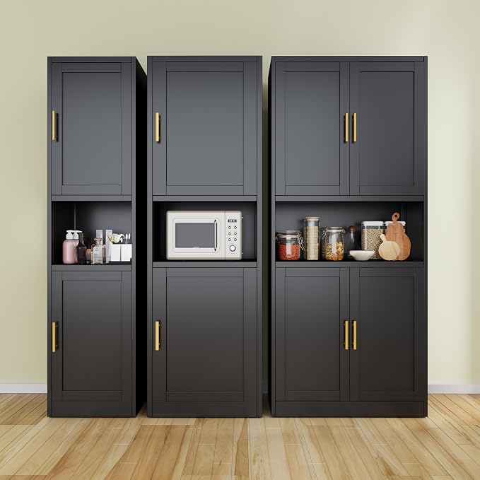 Ckzbx Tall Narrow Storage Cabinet 66.93" H Tall Bathroom Cabinet Metal Pantry - Image 7