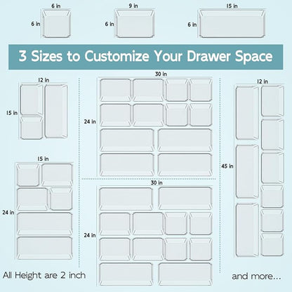 12 Pack Large Clear Plastic Drawer Organizer Trays, Desk Drawer Organizers and - Image 9
