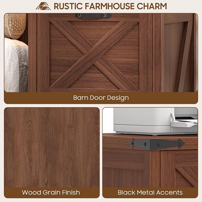 Halitaa Small Farmhouse File Cabinet - Image 7
