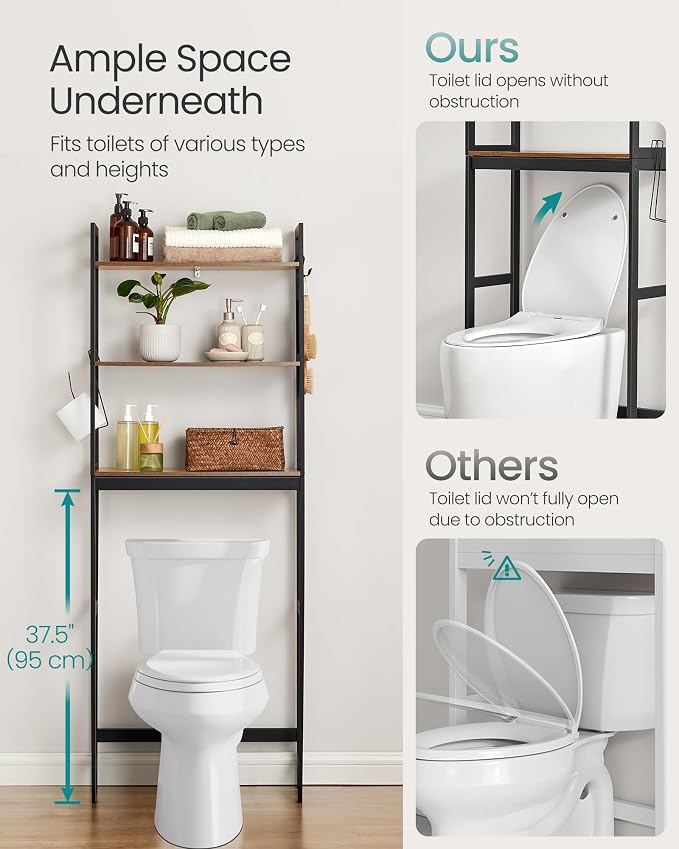SONGMICS Over-The-Toilet Storage, 3-Tier Bathroom Organizer Over Toilet - Image 6
