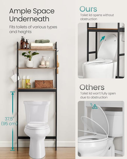 SONGMICS Over-The-Toilet Storage, 3-Tier Bathroom Organizer Over Toilet - Image 6