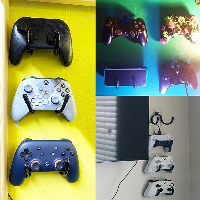 Pmsanzay 3 Pack Universal Self-Adhesive Game Controller Wall Mount Storage - Image 8