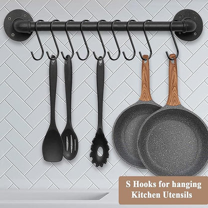 ESFUN 30 Pack 3.7 inch Length S Hooks Black Steel S Shaped Hooks - Image 4