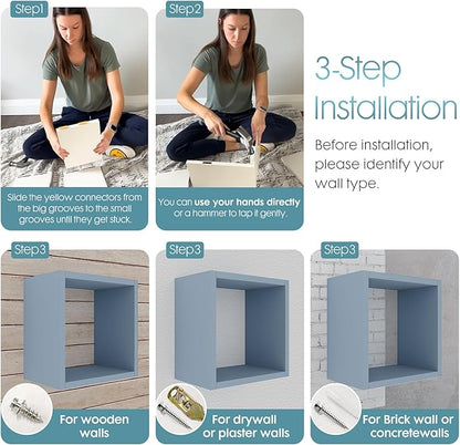 Cube Floating Shelves Set2, Display Shelves Wall Mount 7.75" D x 12.5" W x - Image 4