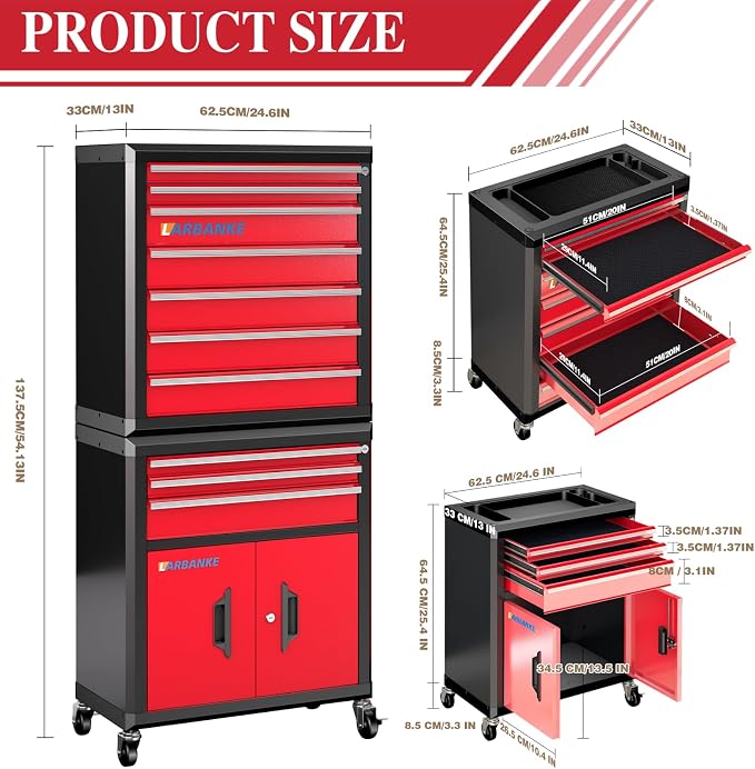 LARBANKE 10-Drawer Rolling Tool Chest - Image 3
