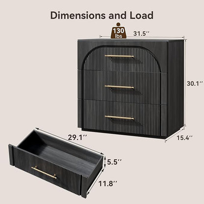 Buffet Cabinet with 3 Drawers, Mid-Century Modern, - Image 2