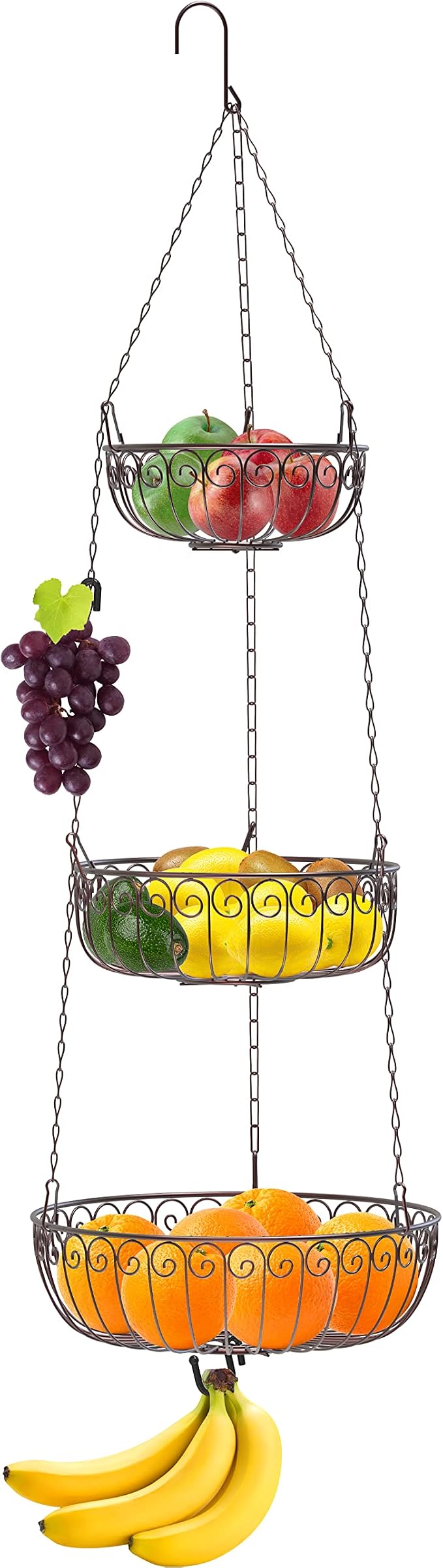 Simple Houseware 3-Tier Fruit Hanging Basket - Image 3