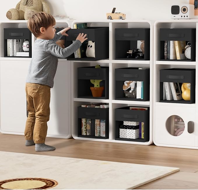 DIMJ Cube Bins, 6 Packs Fabric Storage Cubes - Image 3