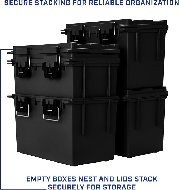 Sheffield XL Ammo Box Made in USA, Stackable Lockable Ammo Storage Box | 4 Pack - Image 8
