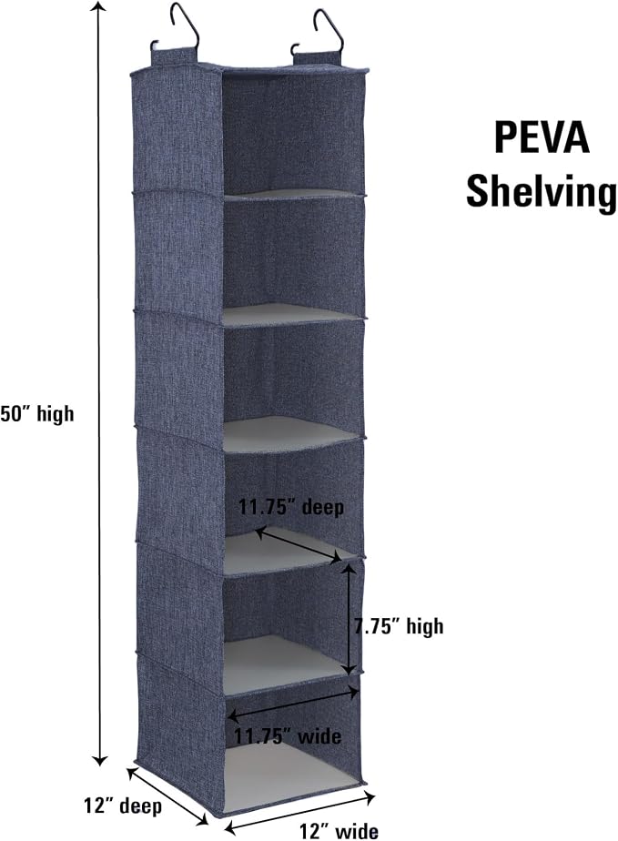 Household Essentials Hanging Cotton Blend Closet Organizer - Image 3