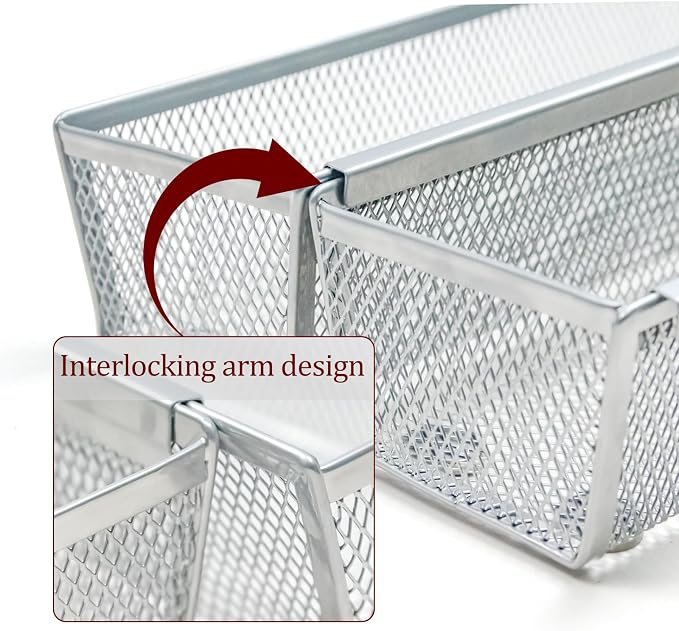 4PCS Drawer Organizer for Kitchen, Utensil Mesh Drawer Organizer - Image 3