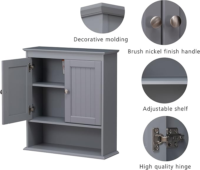 Spirich Bathroom Medicine Cabinet Over Toilet, Wall Mounted Cabinet, Hidden & - Image 4