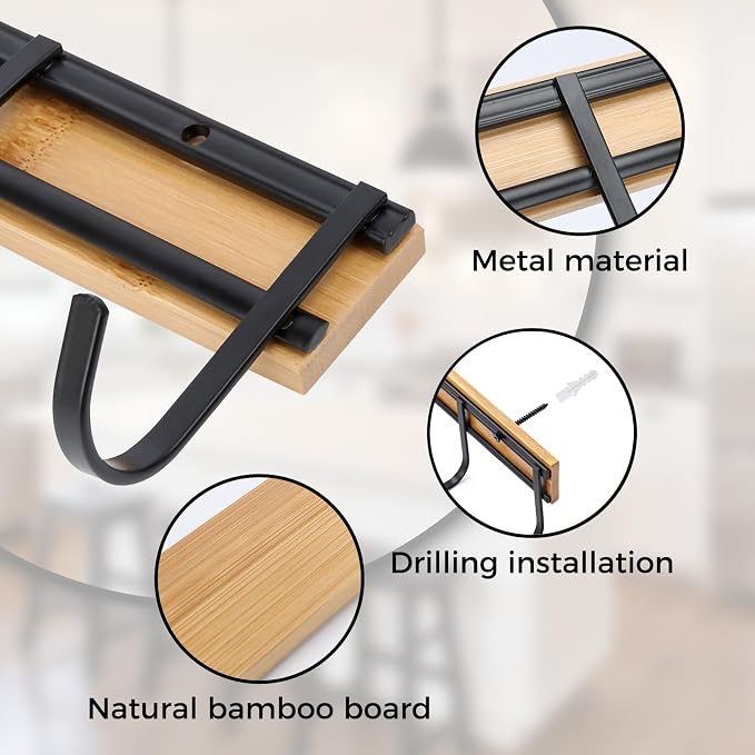 Kitchen Utensil Hanger, Wall Mout Kitchen Utensil Holder Organizer Rack - Image 6