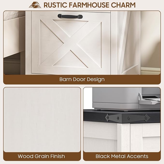 Farmhouse File Cabinet with 3 Drawers - Image 7