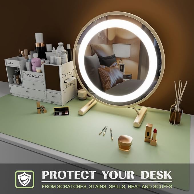 K KNODEL Small Office Leather Desk Mat, Mouse and Keyboard Pad, Computer and - Image 6
