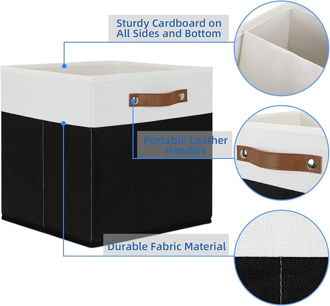 Temary Fabric Storage Bin 4 Pack Cube Storage Bin - Image 3