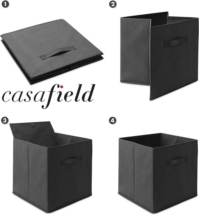 Casafield Set of 6 Collapsible Fabric Cube Storage Bins, Cubby Organizers & More - Image 6