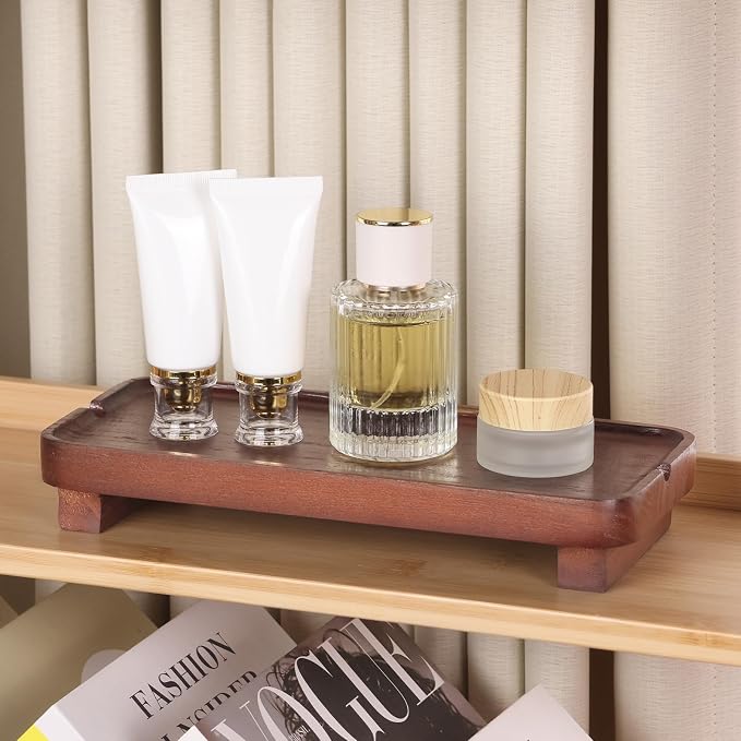 Wood Riser Small Decorative Tray Sink Soap Dish, Vanity Tray Pedestal Stand 10 - Image 5