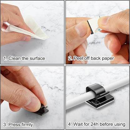 200 Pcs Cable Clips, Adhesive Cable Organizer Cord Holder Wire Clip Wire - Image 6