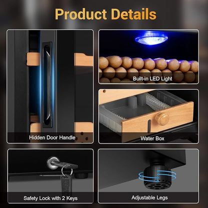 Cigar Electric Humidor, 35L 250 Counts Large Capacity Thermostatic Electric - Image 5