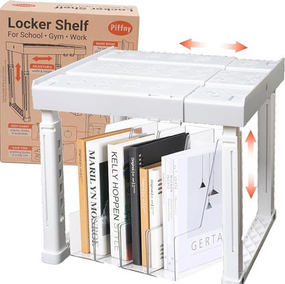 Piffny Locker Organizer Shelf， Adjustable Width and Height, Ideal Locker Shelf by Piffny