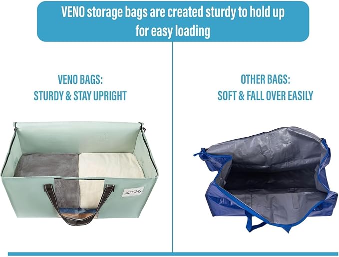 VENO 6 Pack Moving Bags, Comforter and Blanket Storage Bags - Image 4
