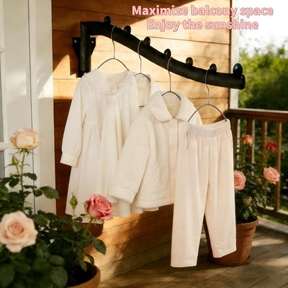 2pcs Swing Clothes Hanger Rack, Wall Mounted Clothes Rack | 10lb Max, Powder - Image 7